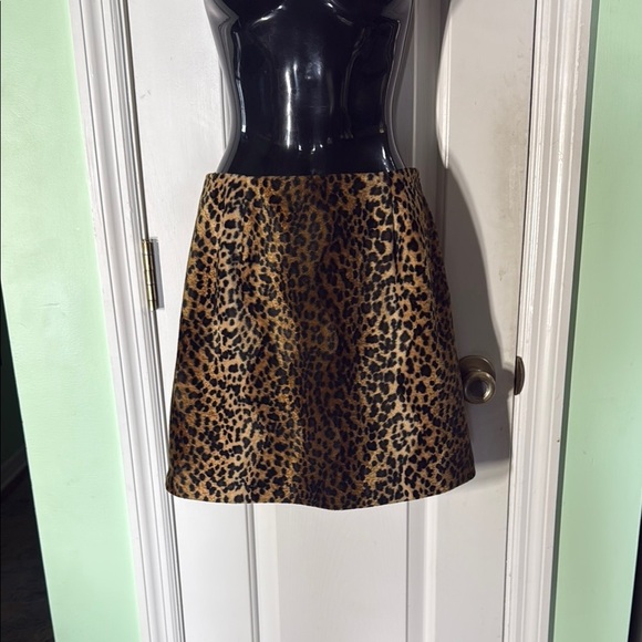 Hugo Buscati Leopard Print Vintage 90s Fuzzy Mini Skirt Sexy Meow Kitty Size 4 - Picture 1 of 8